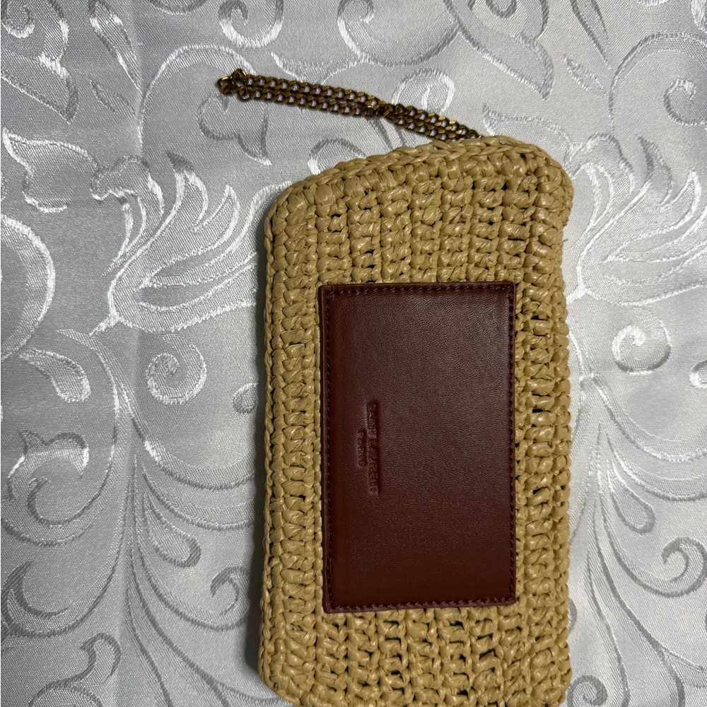 Saint Laurent Beige Woven Clutch - Picture 3 of 3